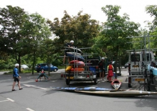  socios del club y material de canoa kayak